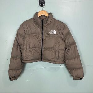 The North Face Women’s Nuptse Short Jacket In Dark Taupe Small 700 Down Puffer